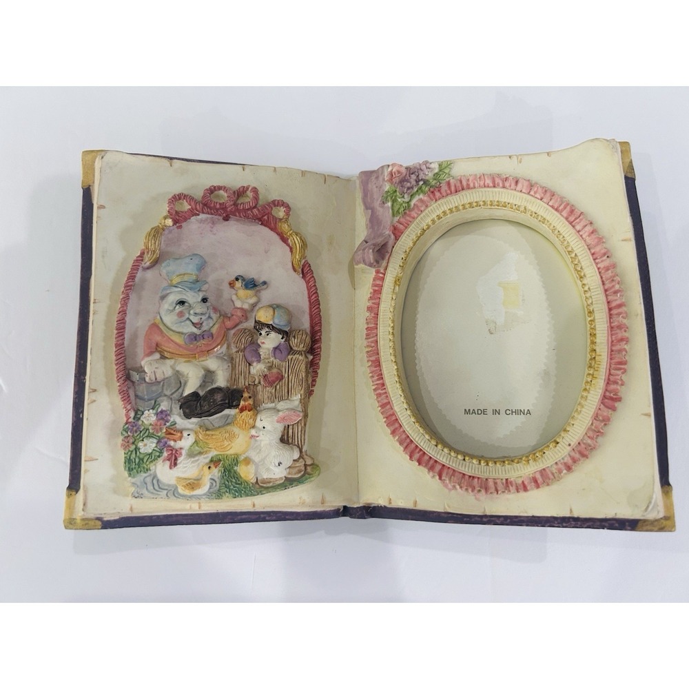 VTG Resin Storybook Picture Frame Humpty Dumpty Musical Nursery Rhyme 3.5"x5"